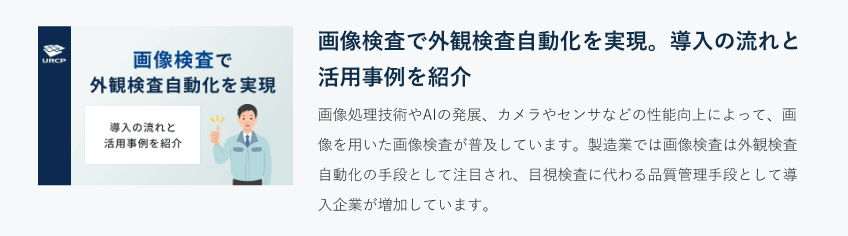 画像検査で外観検査自動化を実現