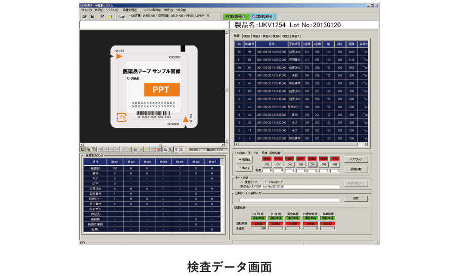 検査データ画面